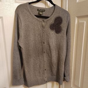 Eddie Bauer Gray Cardigan with Button Detail